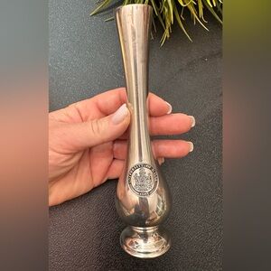 Silver coated University of Maine vase